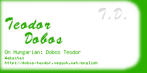 teodor dobos business card